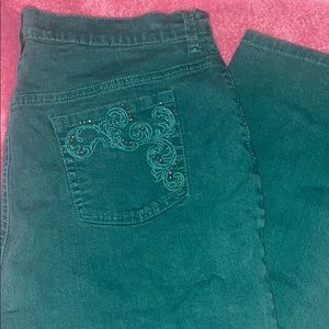 Gloria Vanderbilt Amanda Jeans Green Size 18